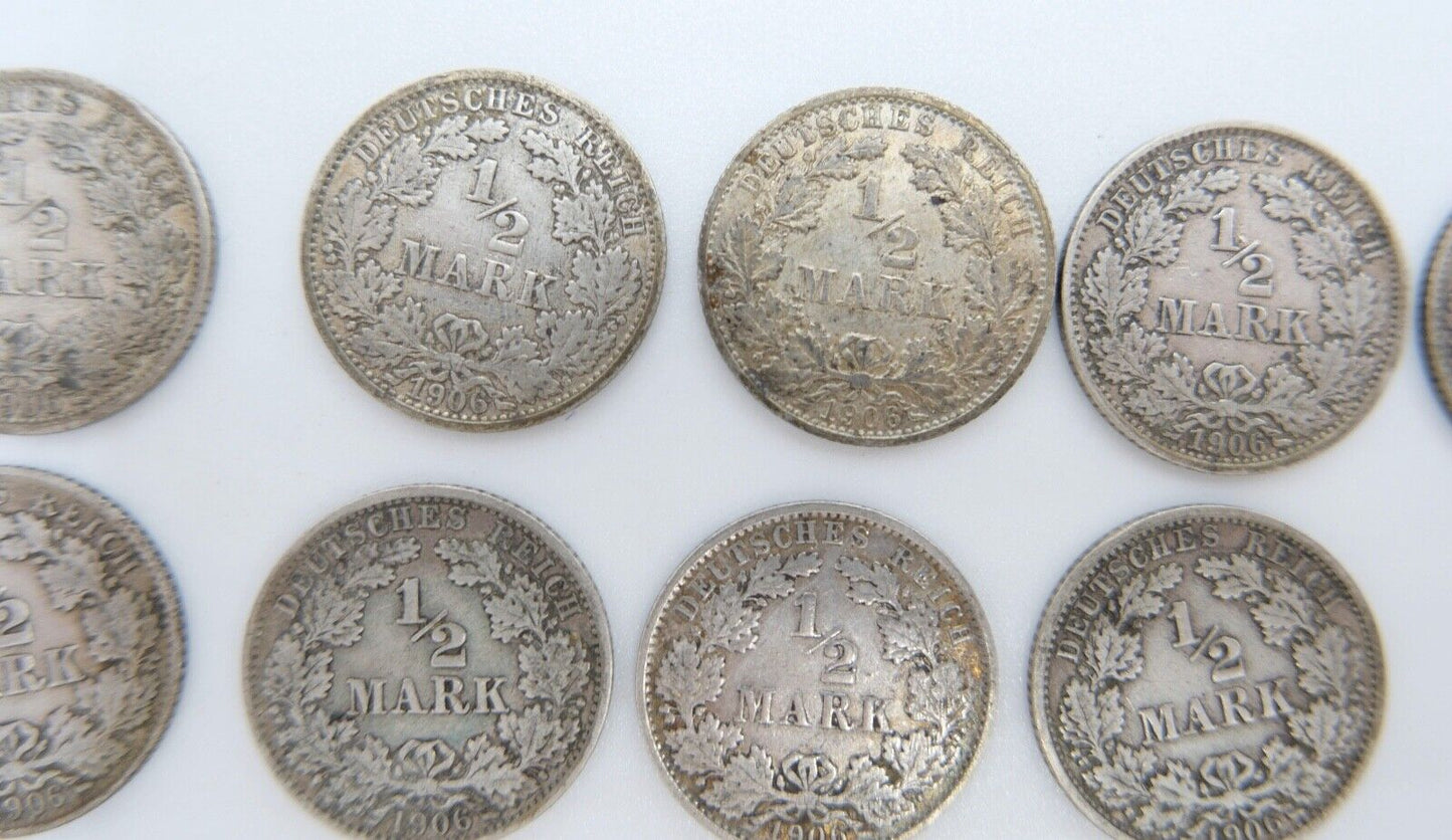 39x 1/2 Mark Jäger 16 / J.16 Silber 1905-1919 ss-stg sehr schön - Stempelglanz - Antikhandel-Stuttgart