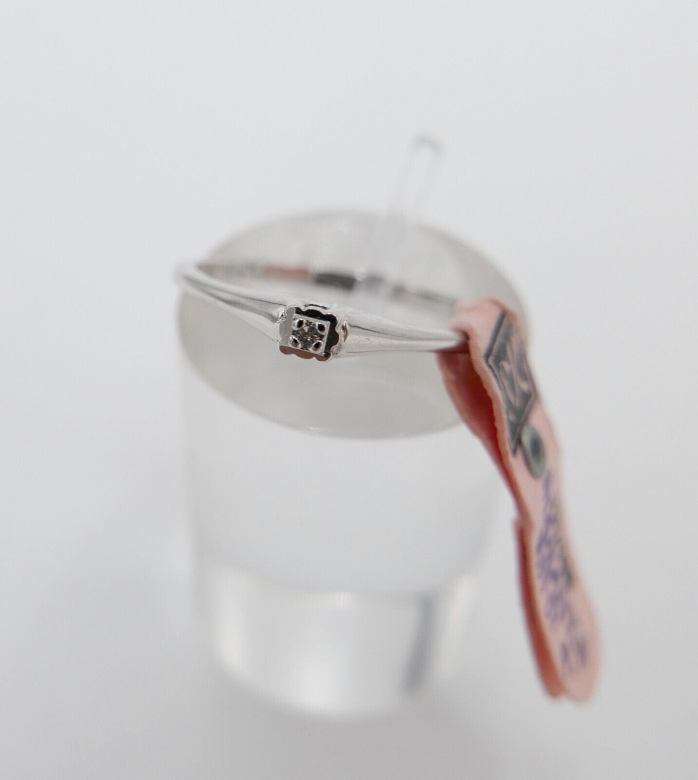 - NEU - 90er Jahre Solitär Ring Weißgold Gold 333 8K Brillant 0,01 Ct Gr. 55 56 - Antikhandel-Stuttgart