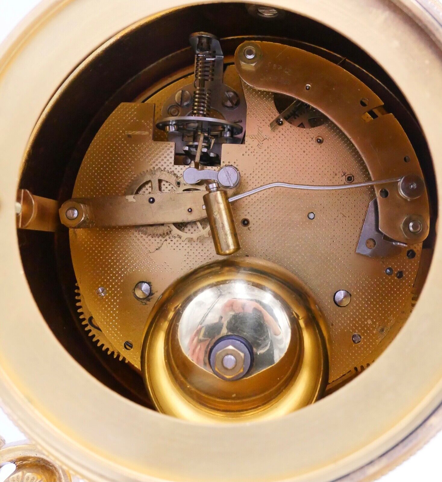 Collection D'Art Frankreich Kaminuhr Tischuhr 8 Tage Kinder Motiv 1960 vergoldet - Antikhandel-Stuttgart