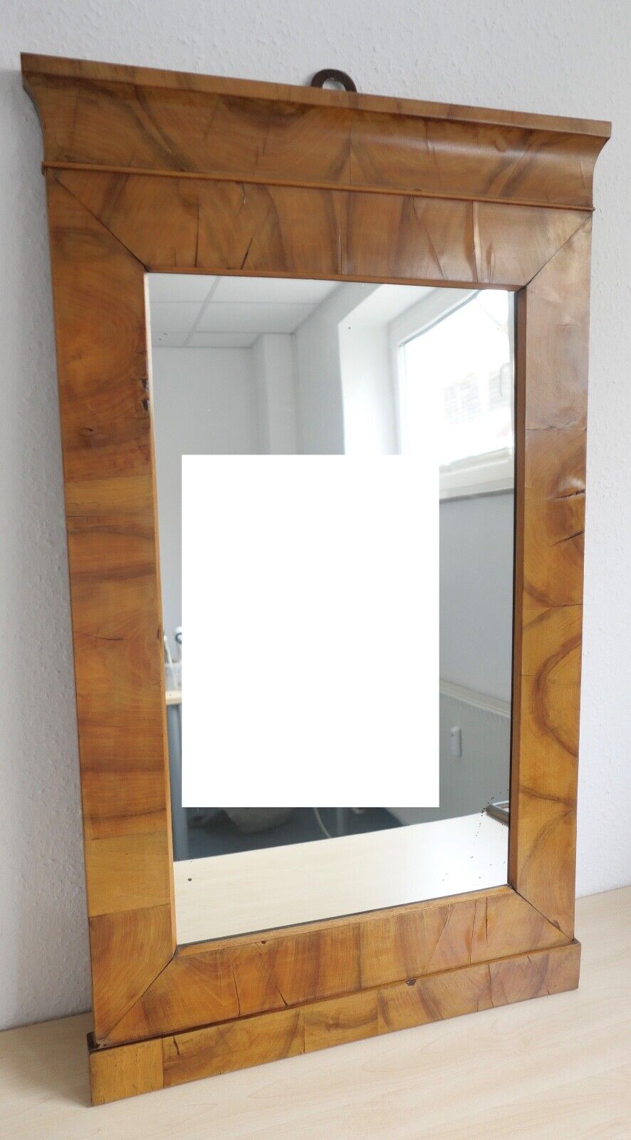 um 1820 / 1830 Biedermeier Spiegel Nussbaum Holz 100x60cm - Antikhandel-Stuttgart