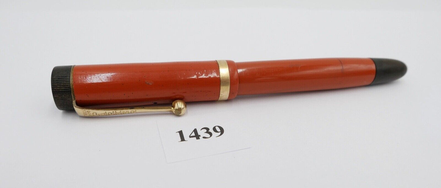 Vintage 30er Jahre PARKER 772078 Duofold Big Red Ø 11 mm 14Ct / 585 Gold Feder - Antikhandel-Stuttgart