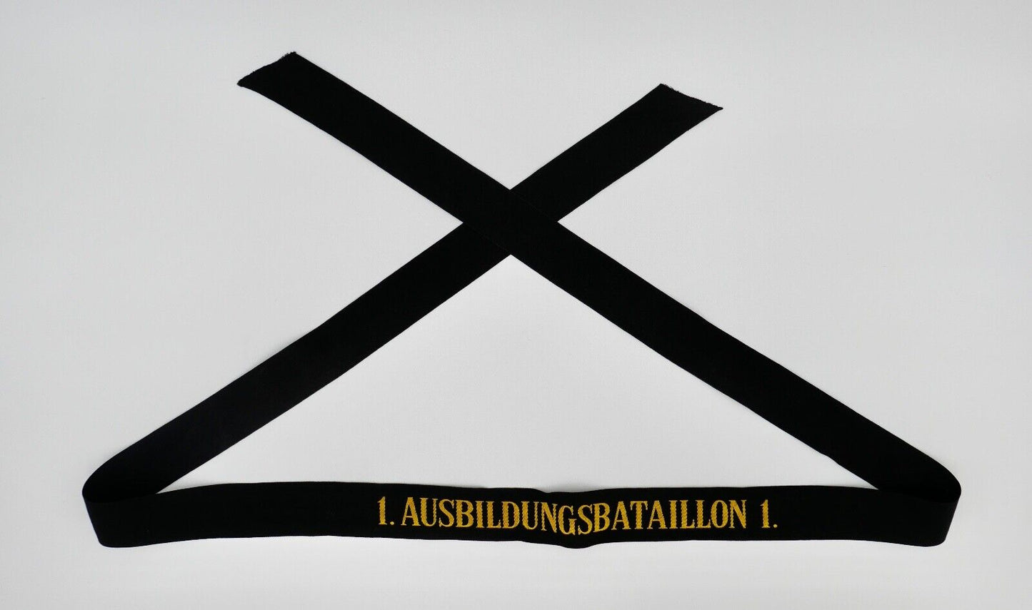 Mützenband " 1. Ausbildungsbataillon 1. " Bundesmarine Cap Tally Original - Antikhandel-Stuttgart