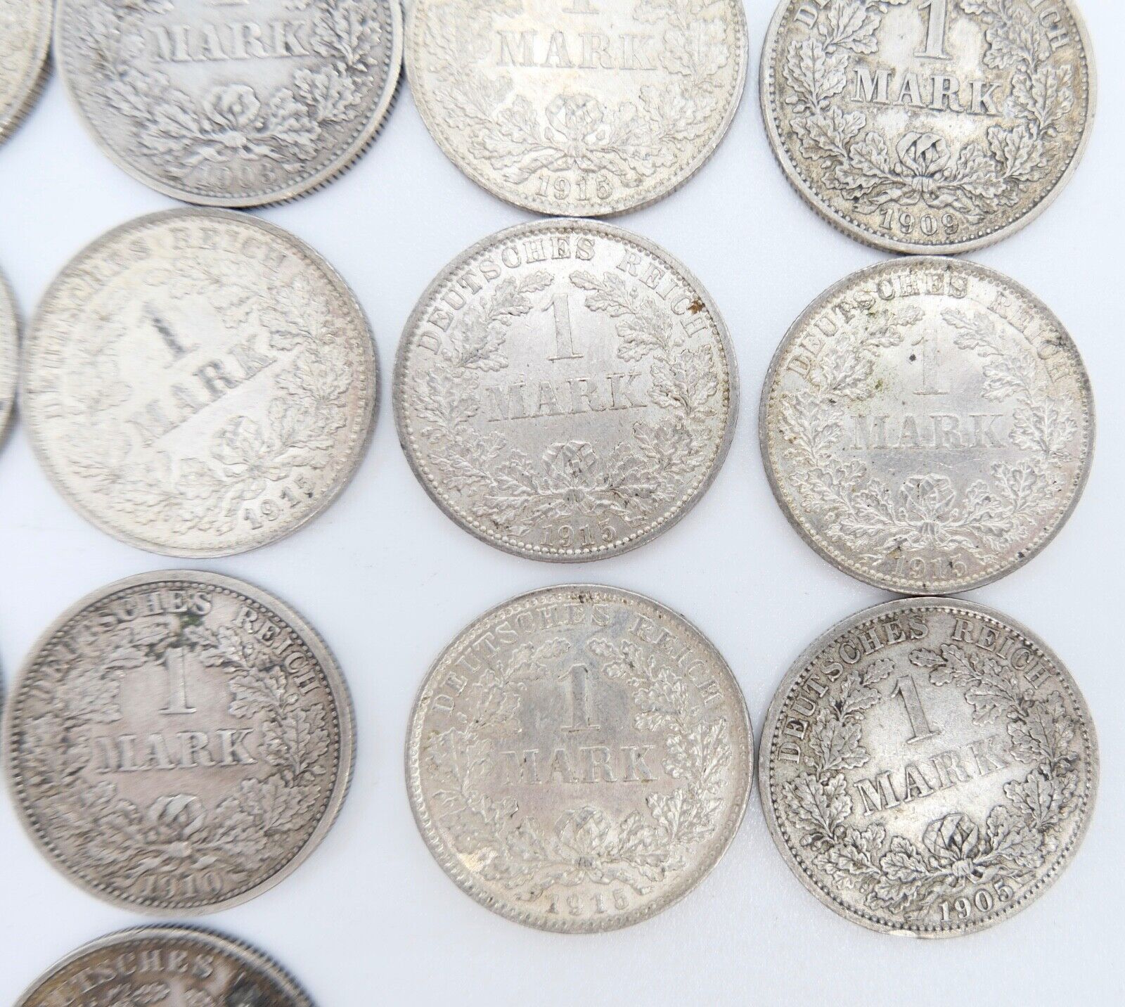 14x 1 Mark Kaiserreich 1903-1915 Jäger J.17 VZ-STG Vorzüglich - Stempelglanz - Antikhandel-Stuttgart