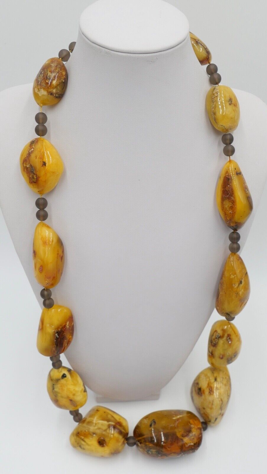 vintage XXL Bernstein Kette Halskette Collier 296,6 gr silber 925 - Antikhandel-Stuttgart