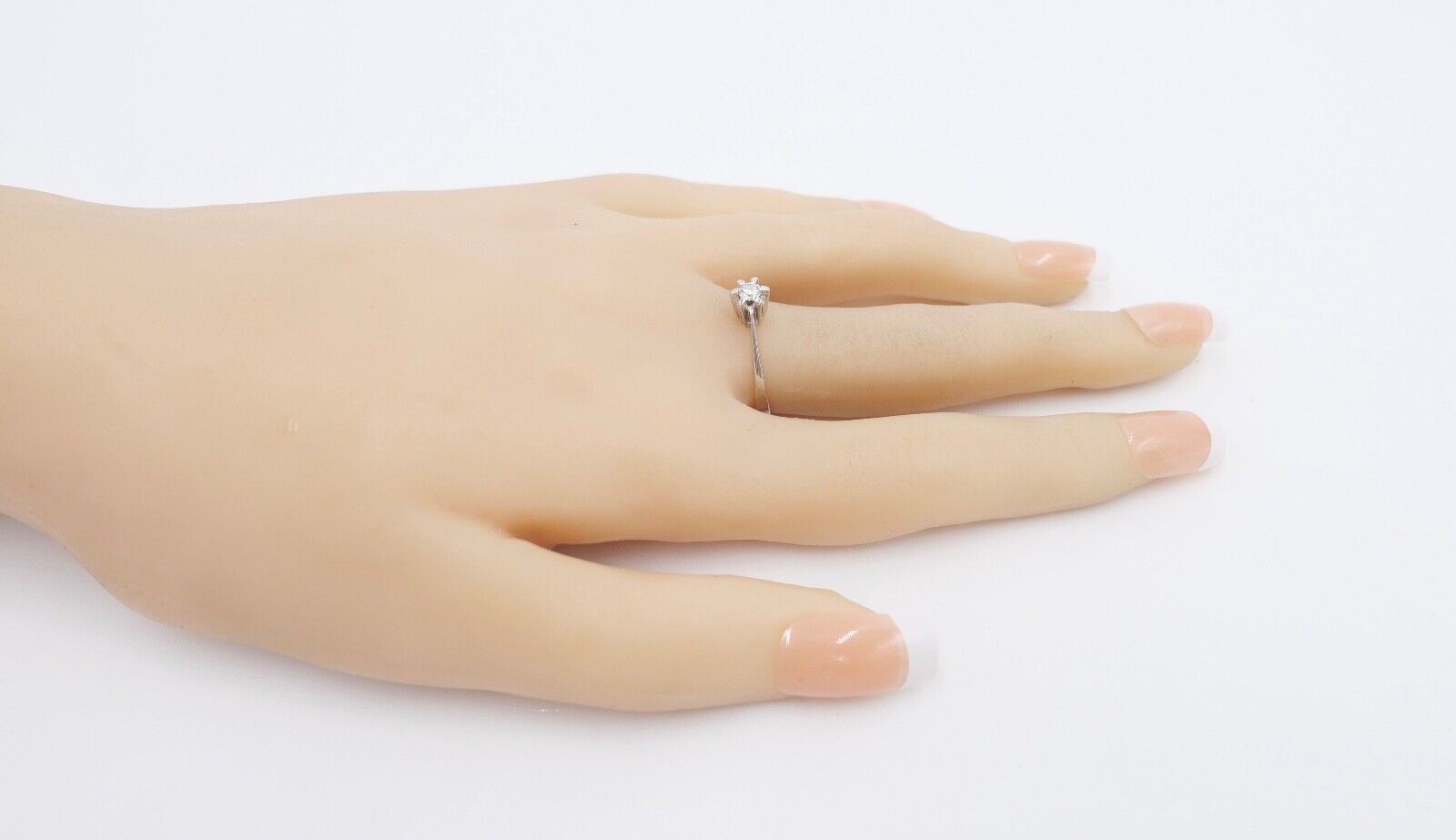 Solitär Ring Weißgold 750 / 18K Brillant SI / F 0,17 Ct Gr.56 Verlobung Hochzeit - Antikhandel-Stuttgart