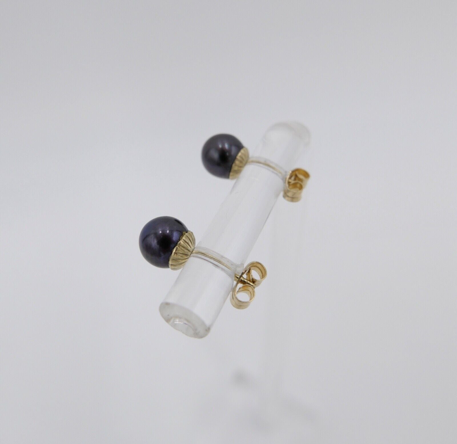 Tahiti Perlen Gold Ohrstecker Ohrringe 14K / 585 Gold Ø 6,1 mm - Antikhandel-Stuttgart