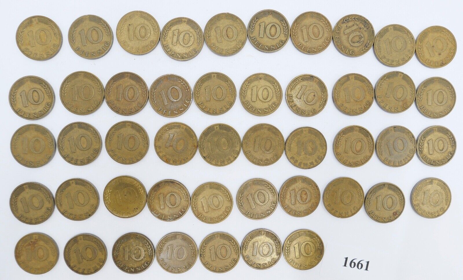 47x 10 Pfennig 1950 D F G J Jäger J. 383 s-vz - Antikhandel-Stuttgart