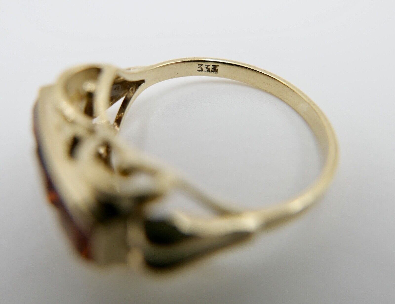 1940er Gold Ring 333 8K mit CITRIN Gr. 58 Damenring 1,8 CTW - Antikhandel-Stuttgart