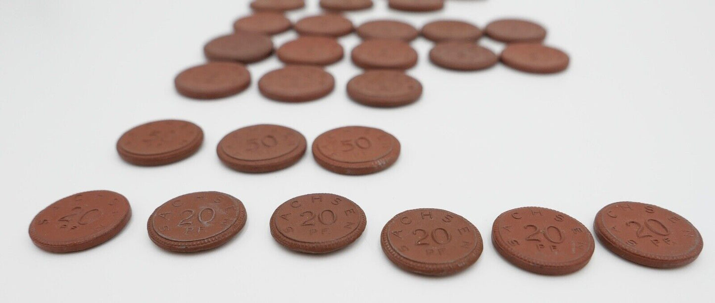 Posten Meissen Böttger Porzellan Münze Taler 1921 Notgeld Mark & Pfennig - Antikhandel-Stuttgart