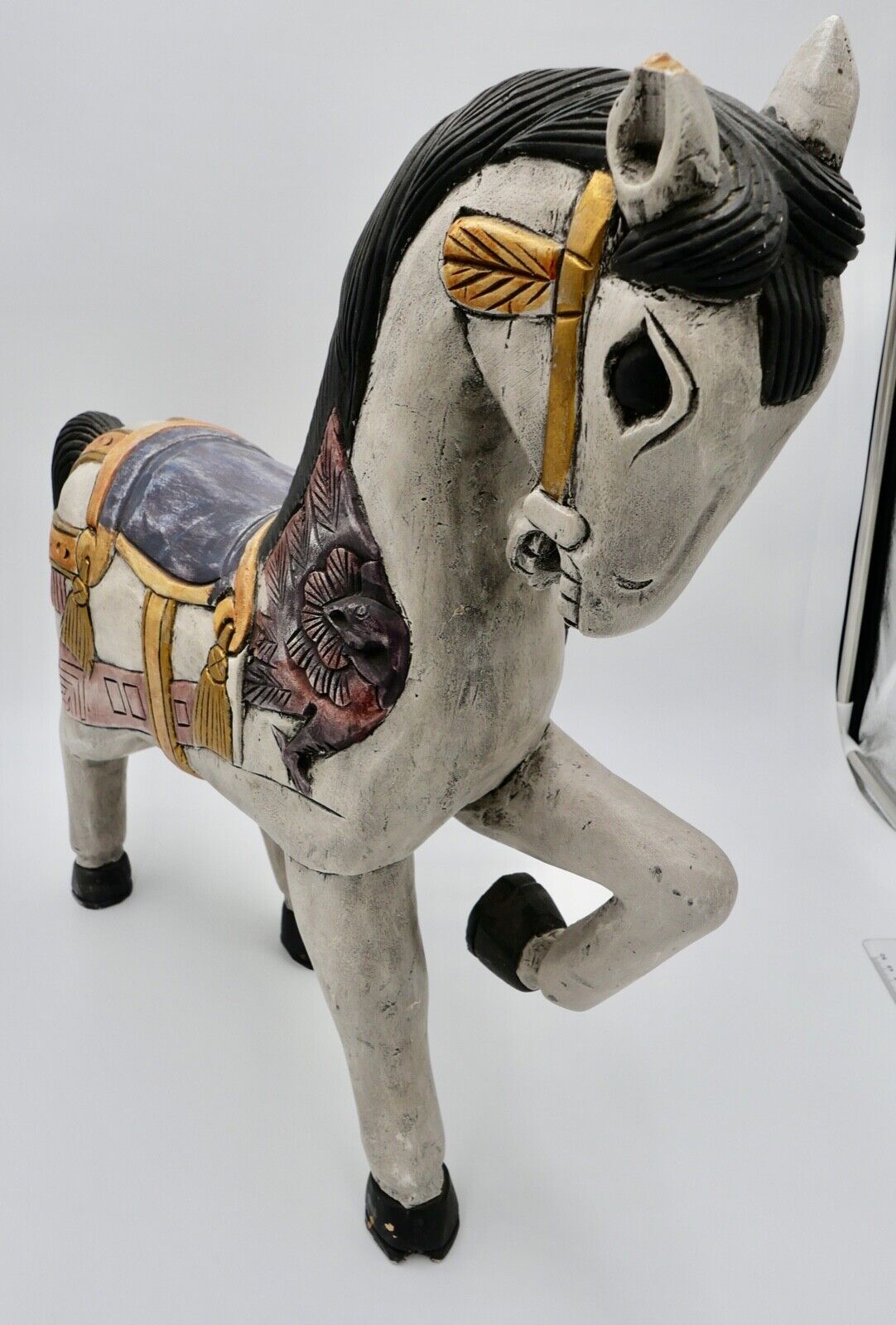 Altes massives Holzpferd 51x49 cm vermutlich Unikat 4,5 Kg - Antikhandel-Stuttgart