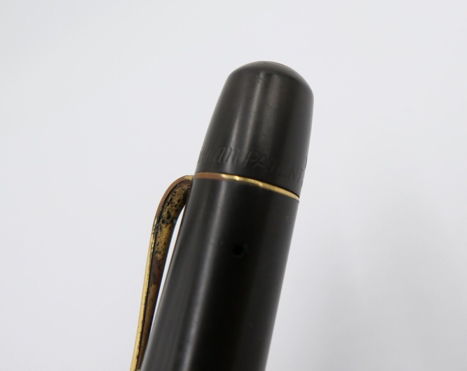 30er PELIKAN 100 Kolbenfüller Füller 585 14Ct Gold Feder EF grün schwarz - Antikhandel-Stuttgart