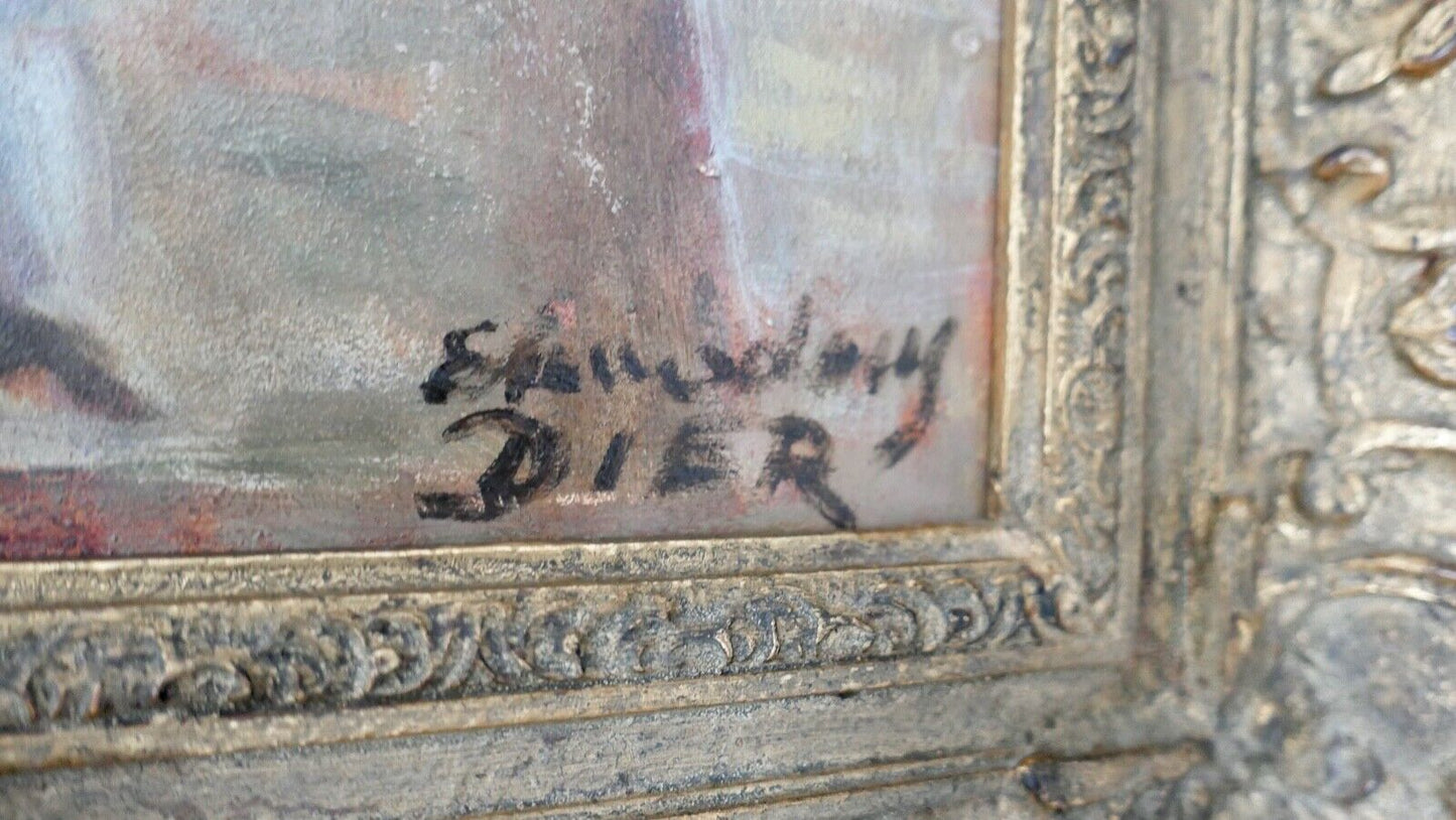 Ölgemälde " Erhard Amadeus Dier " (1893-1969) Wien BAUERNTANZ 95x75cm 1930-40er - Antikhandel-Stuttgart