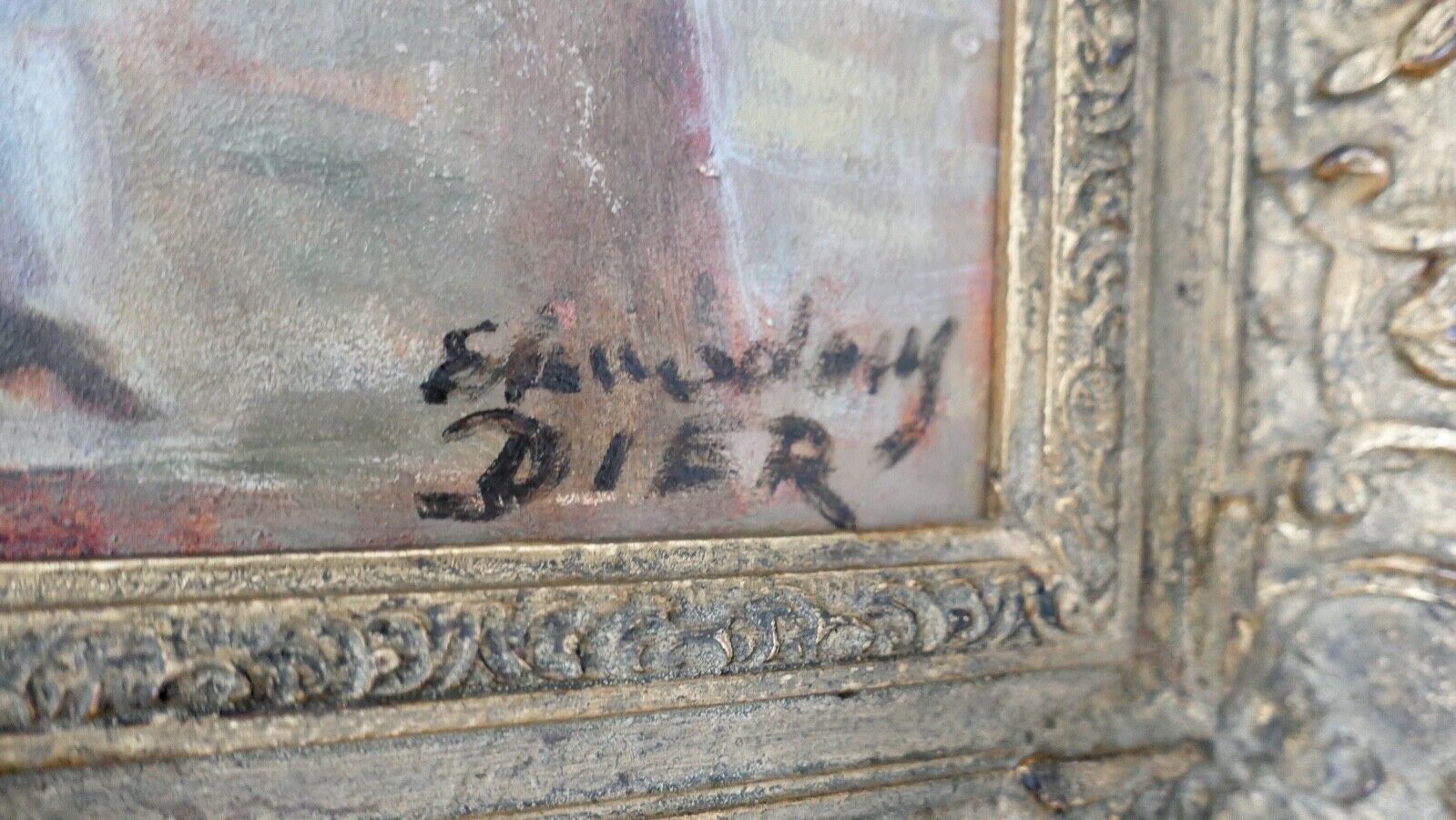 Ölgemälde " Erhard Amadeus Dier " (1893-1969) Wien BAUERNTANZ 95x75cm 1930-40er - Antikhandel-Stuttgart