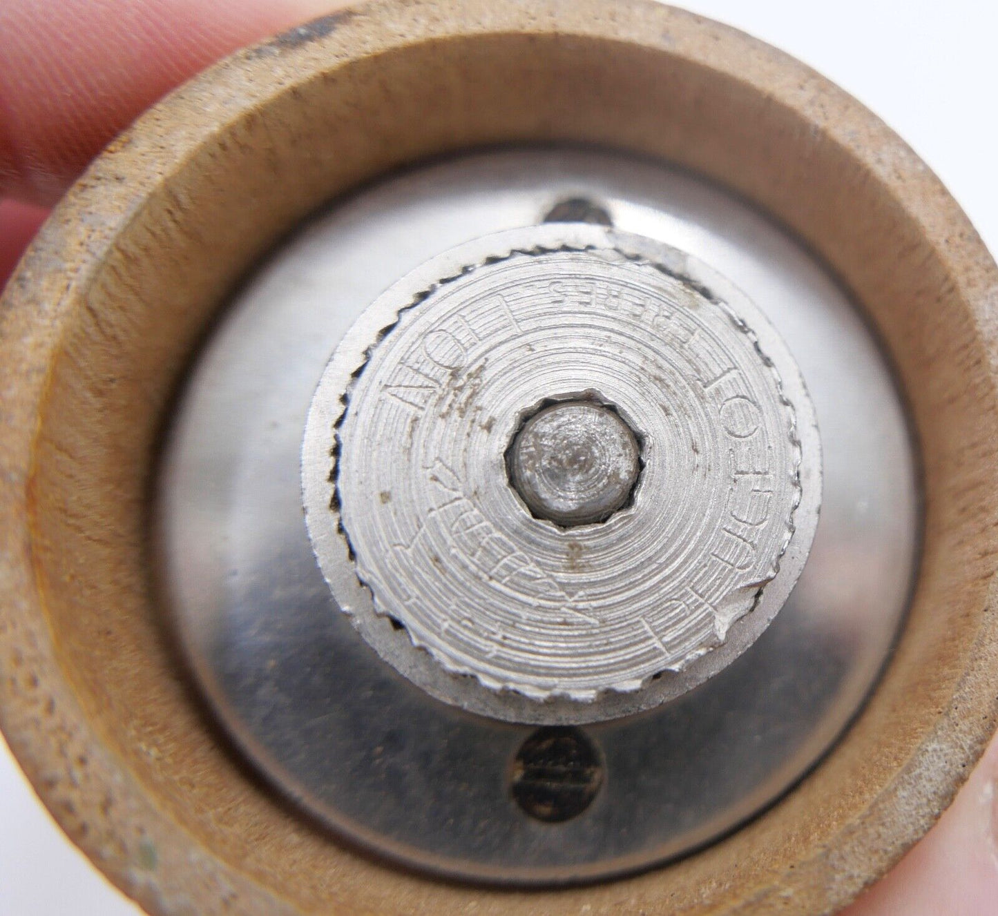 60er Jahre Christofle Pfeffermühle Frankreich versilbert Holz - Antikhandel-Stuttgart