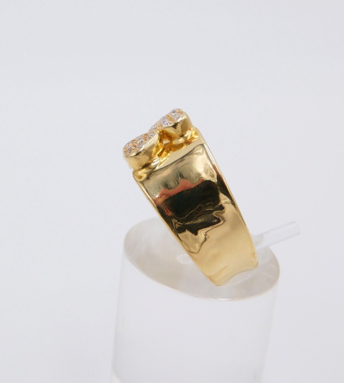Damen Gold Herz Love Zirkonia Ring 18K 750 1474 VI Oro Top Gr. 61 0,126 Ct - Antikhandel-Stuttgart