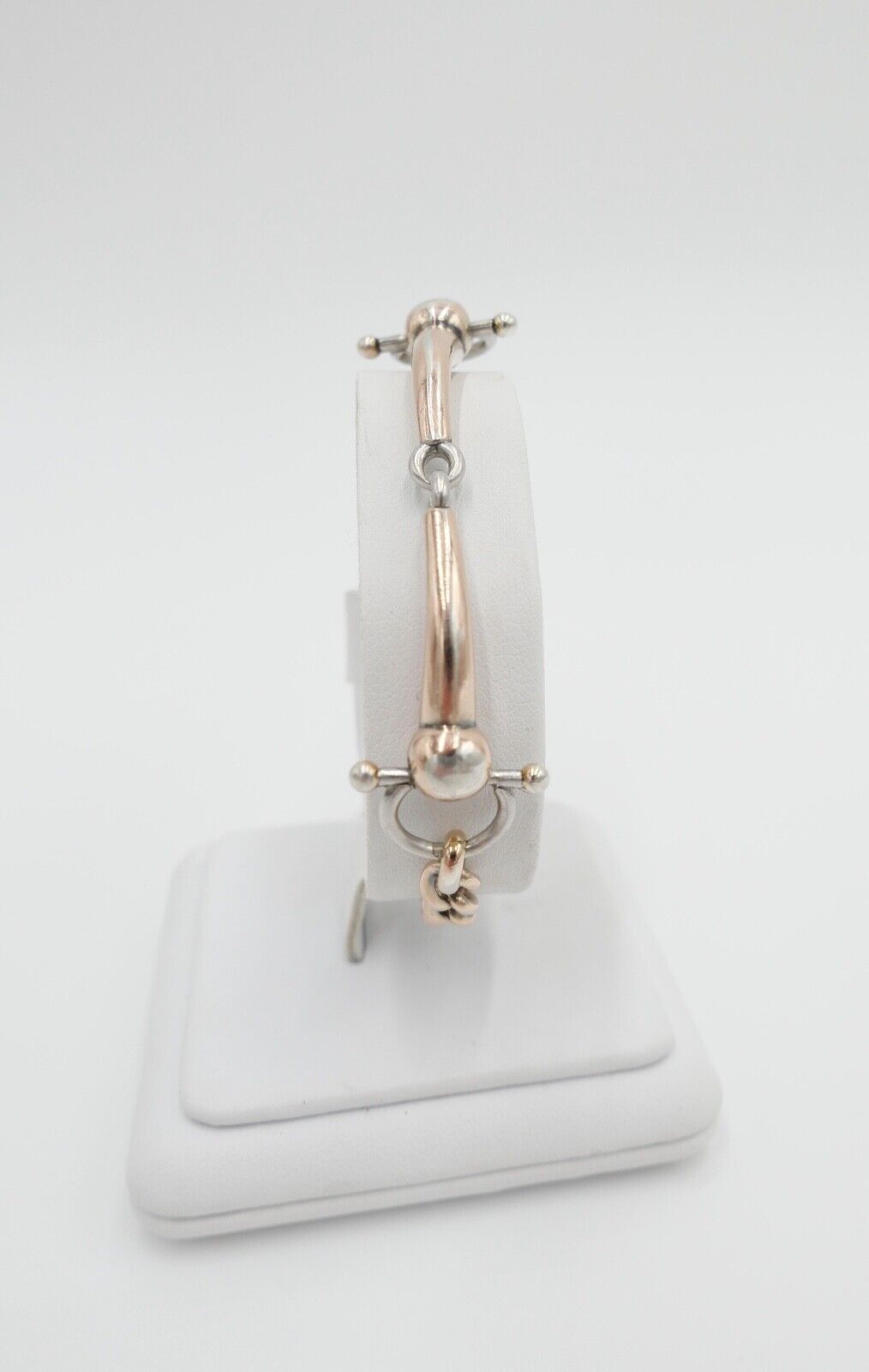 60er Jahre Pferdegebiss Armband 800 Silber vergoldet - Antikhandel-Stuttgart