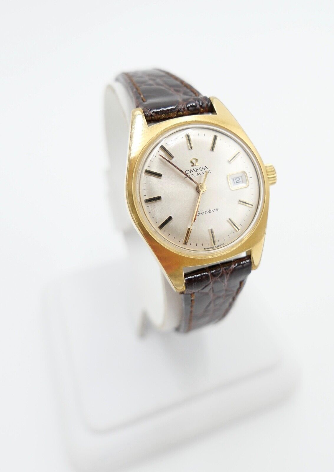 alte 60er Jahre OMEGA Geneve Damenuhr Cal. 681 Ref. 566.012 vergoldet neues Band - Antikhandel-Stuttgart