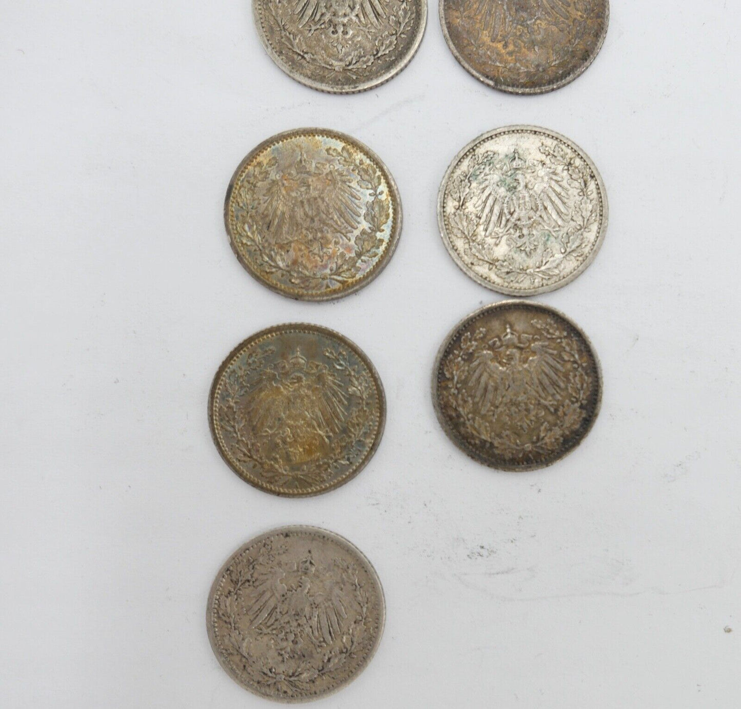 52x 1/2 Mark Jäger 16 / J.16 Silber 1905-1919 A D E F G ss-stg - Antikhandel-Stuttgart