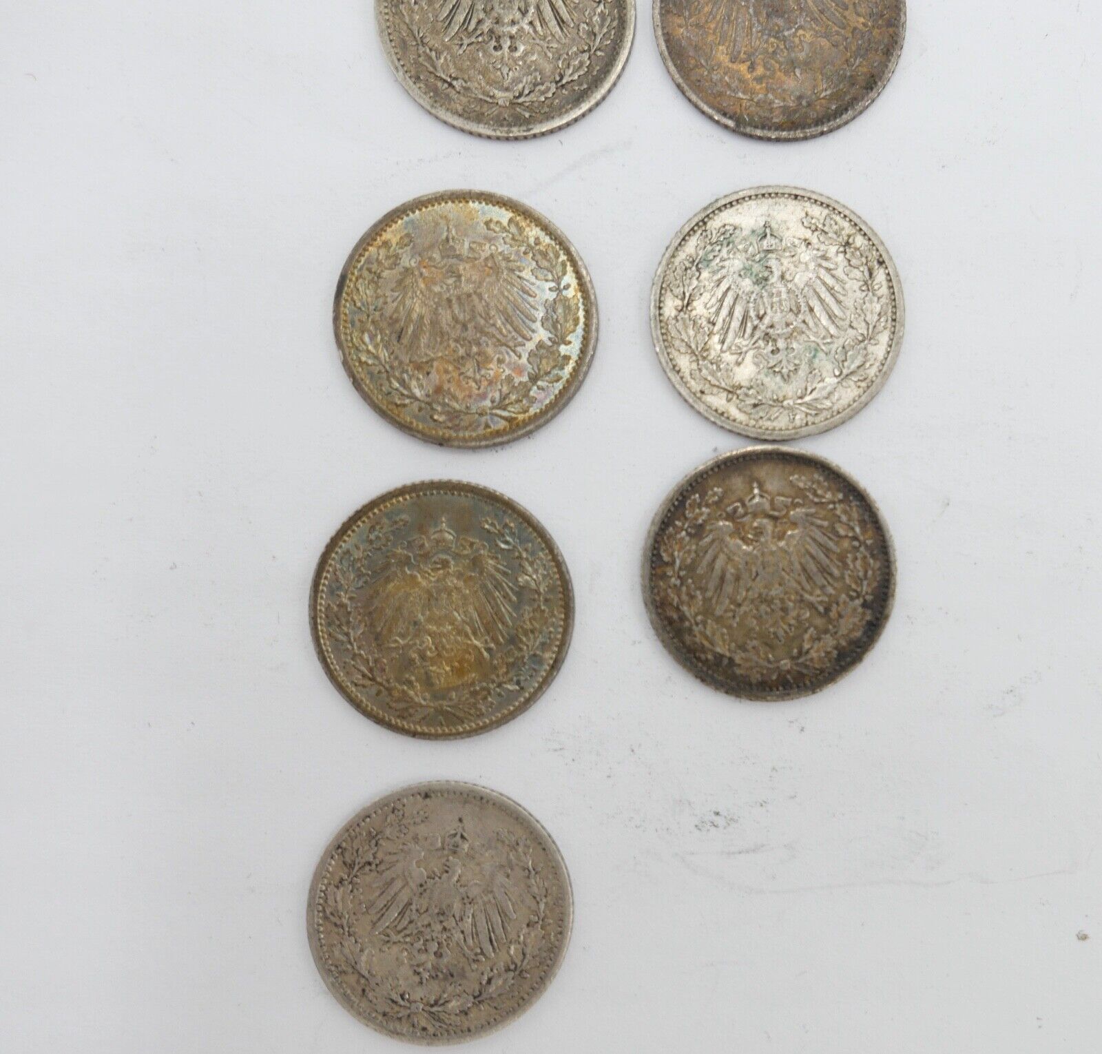 52x 1/2 Mark Jäger 16 / J.16 Silber 1905-1919 A D E F G ss-stg - Antikhandel-Stuttgart