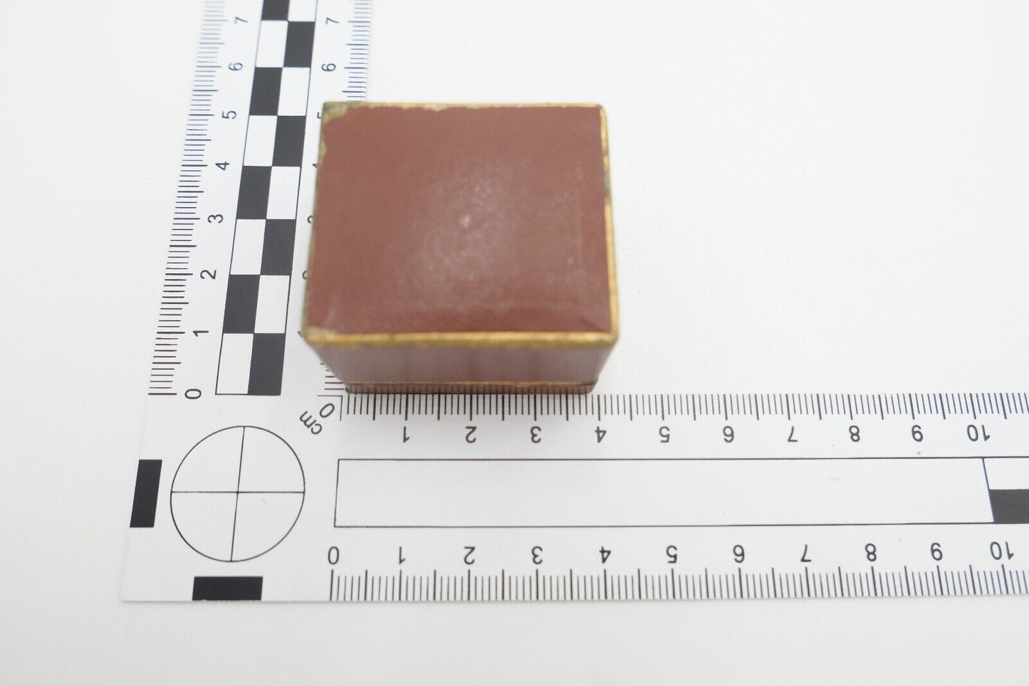 antikes Ringetui 3,5x4x2,8 cm Braun Etui Box Aufbewahrung Schatulle - Antikhandel-Stuttgart