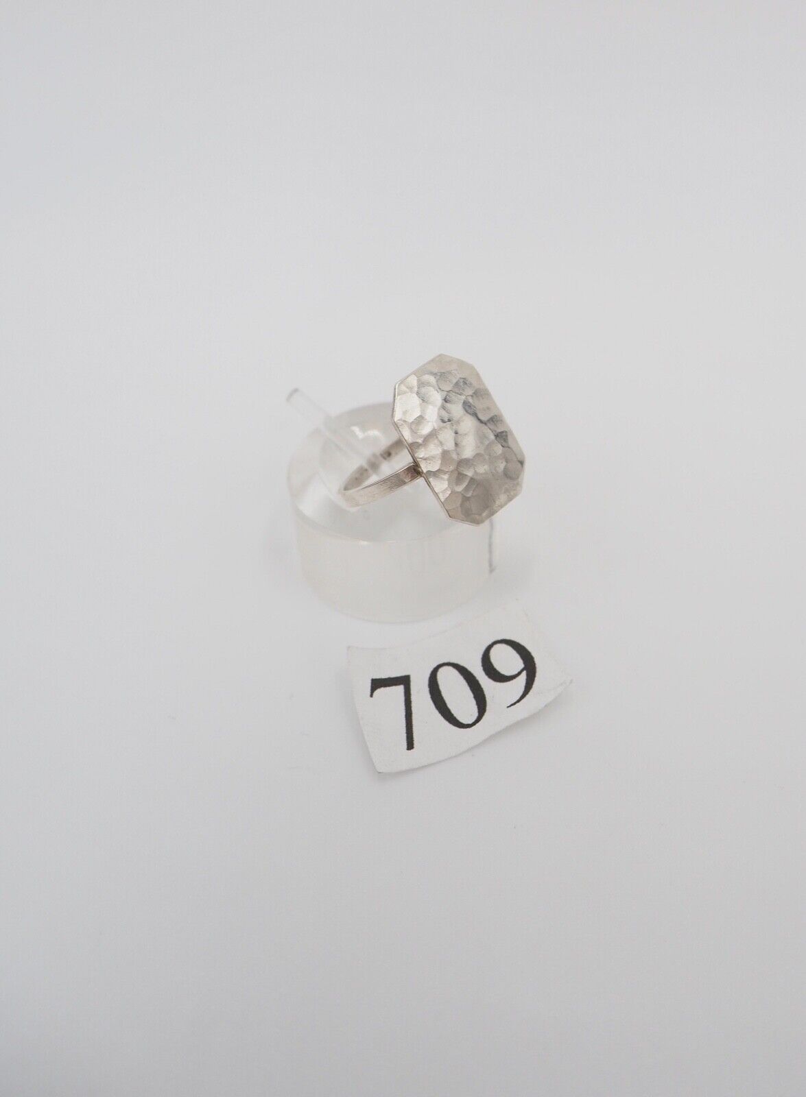 vintage 60er Jahre Silber 835 Ring Gr. 54 Ringkopf gehämmert Herren Damen - Antikhandel-Stuttgart