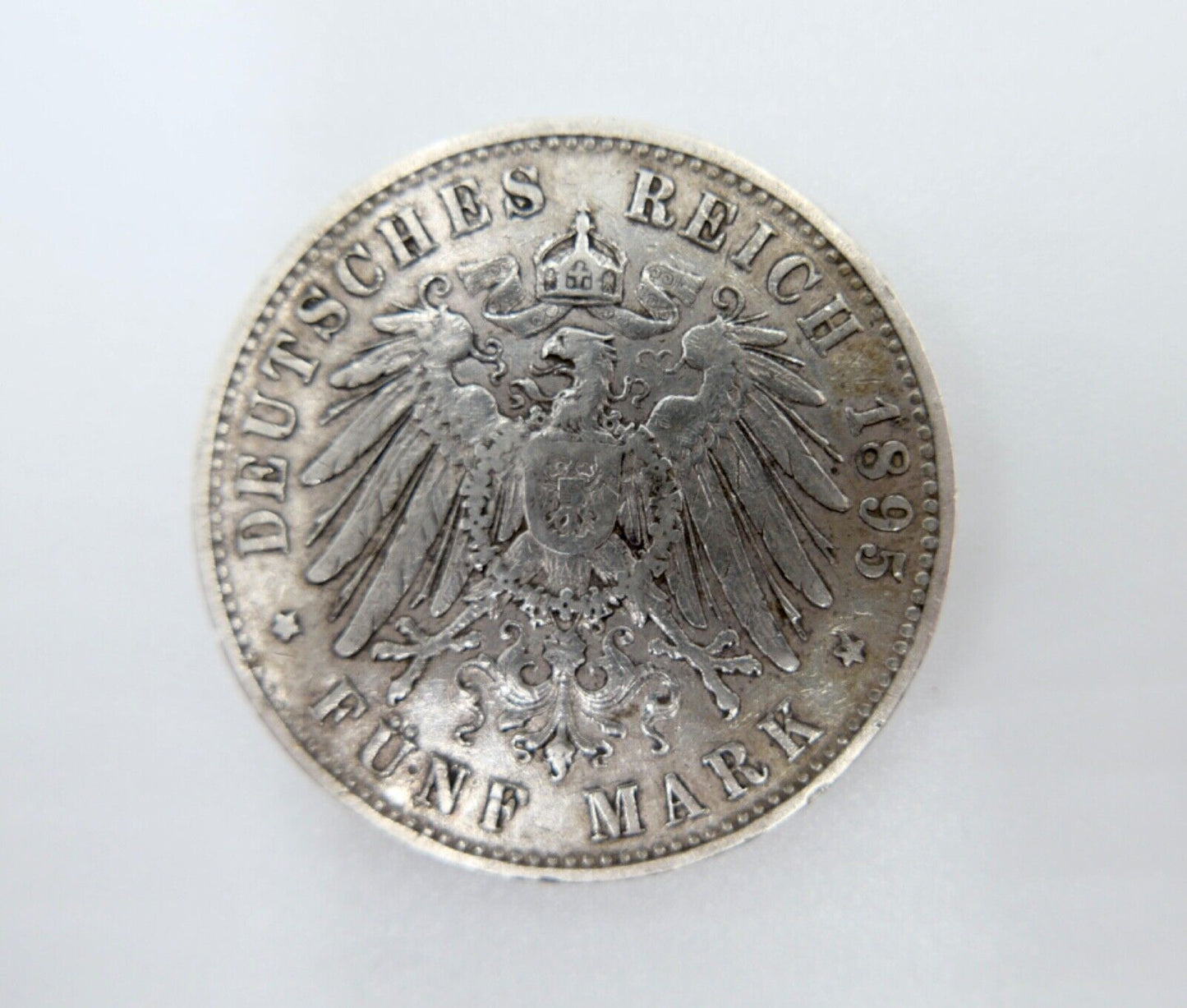 5 Mark 1895 F Silbermünze " Wilhelm König von Württemberg " Jäger J.176 - Antikhandel-Stuttgart