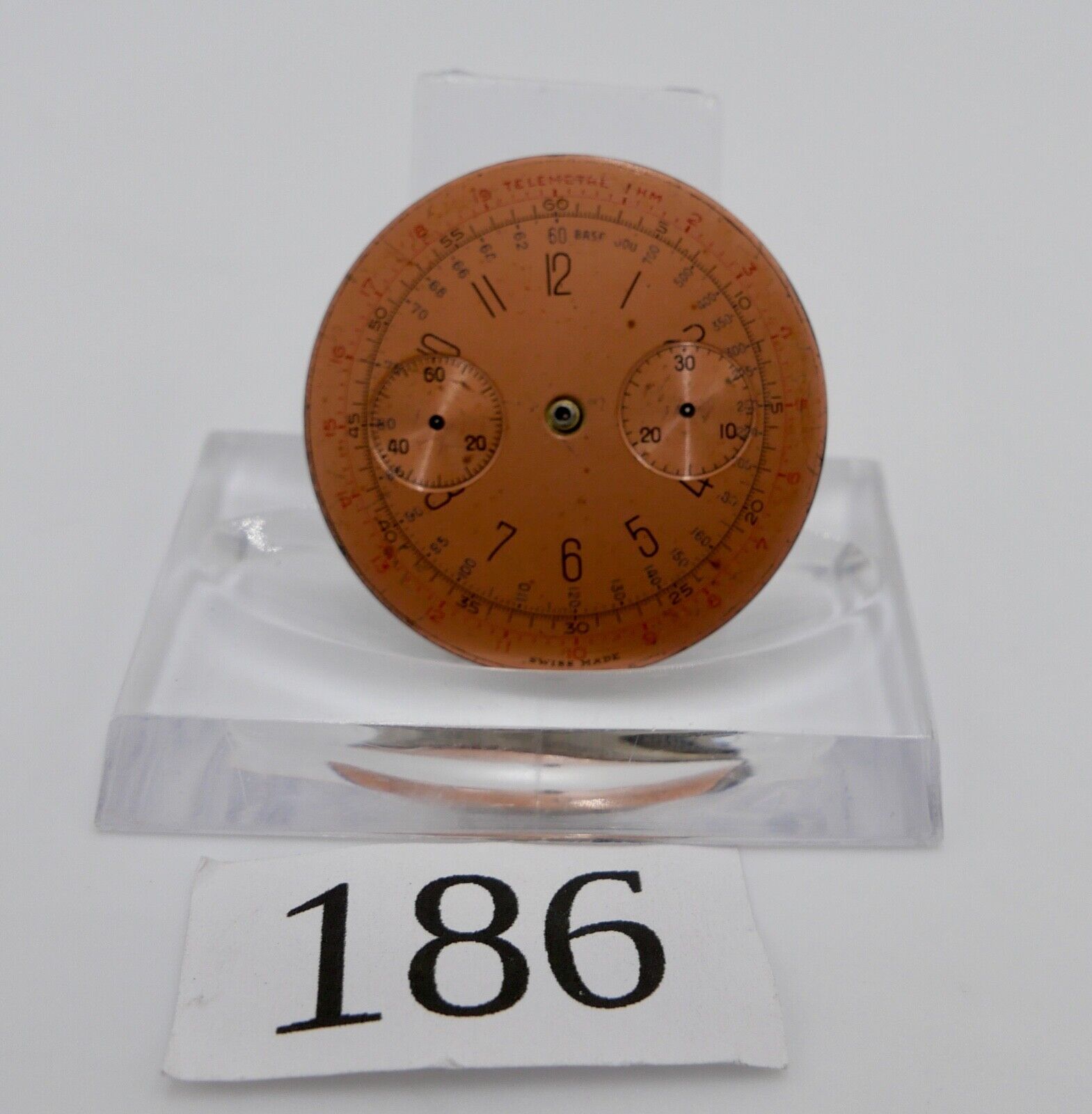 ERSATZTEIL Cal. Landeron Uhrwerk Ziffernblatt Chronograph defekt - Antikhandel-Stuttgart