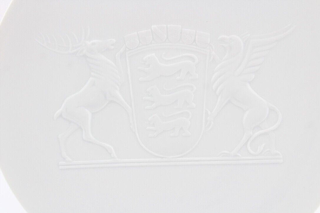 Ludwigsburger Porzellan Zierteller Wandteller Wappen Baden Württemberg BW Ø 24cm - Antikhandel-Stuttgart