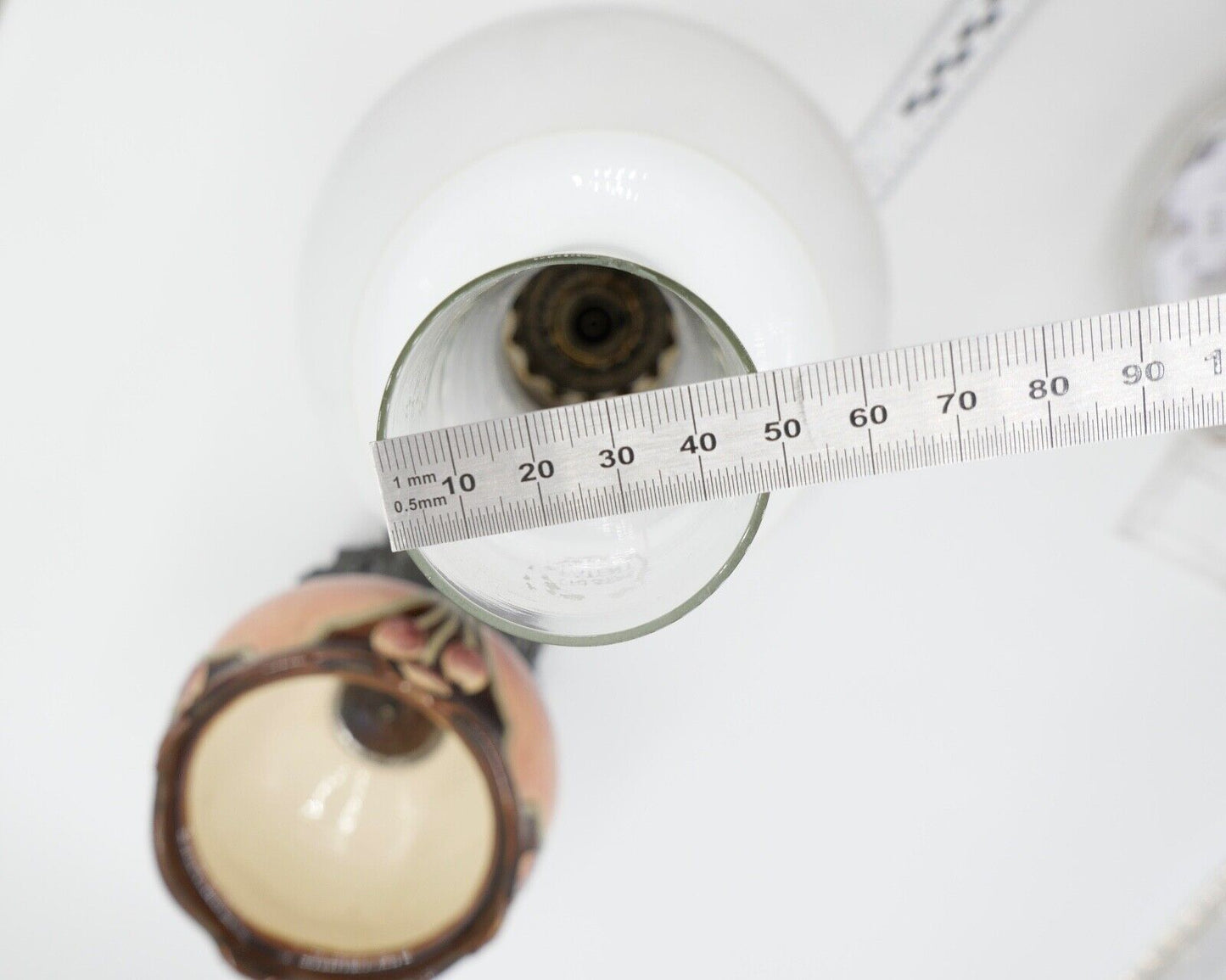 Alte Jugendstil Petroleumlampe um 1910 KARL KNEUSEL Zeulenroda Bronze Majolika - Antikhandel-Stuttgart