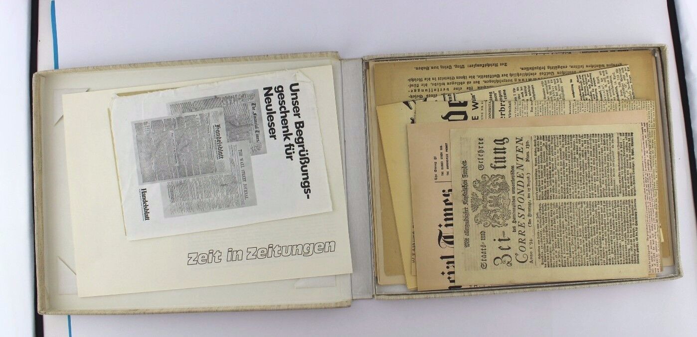 ZEIT IN ZEITUNG Mappe Schünemann Verlag Bremen 1974 Begrüßungs Mappe alt Zeitung - Antikhandel-Stuttgart