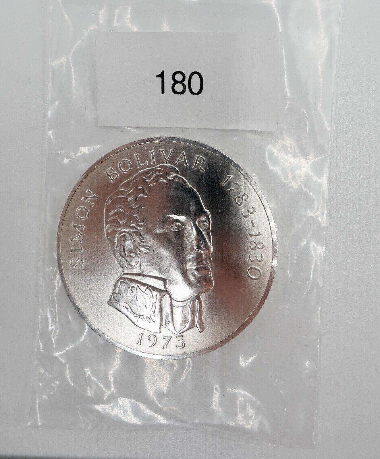 20 Balboas Republic Panama 1973 Simon Bolivar 129,59 Gramm 925 Silber XXL - Antikhandel-Stuttgart