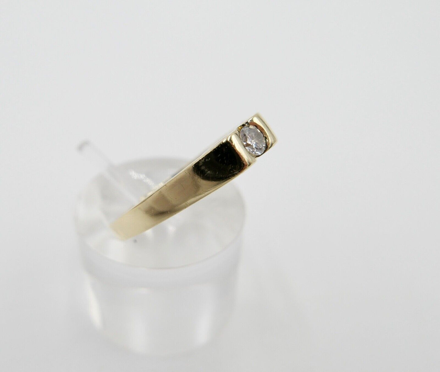 Massiver 80er Jahre Solitär Brillant Spannring 585 14K Gold Ring Gr.59 - Antikhandel-Stuttgart