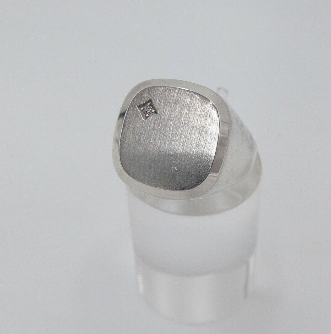 Alter Siegelring Herrenring mit Zirkonia 835 S Silber Größe 64 ohne Siegelgravur - Antikhandel-Stuttgart
