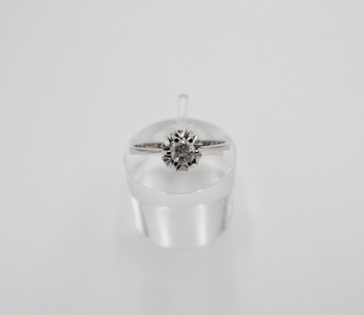 Solitär Weißgold Brillant 585 14K Damen Ring 0,21 Ct Gr. 56 SI Wesselton - Antikhandel-Stuttgart