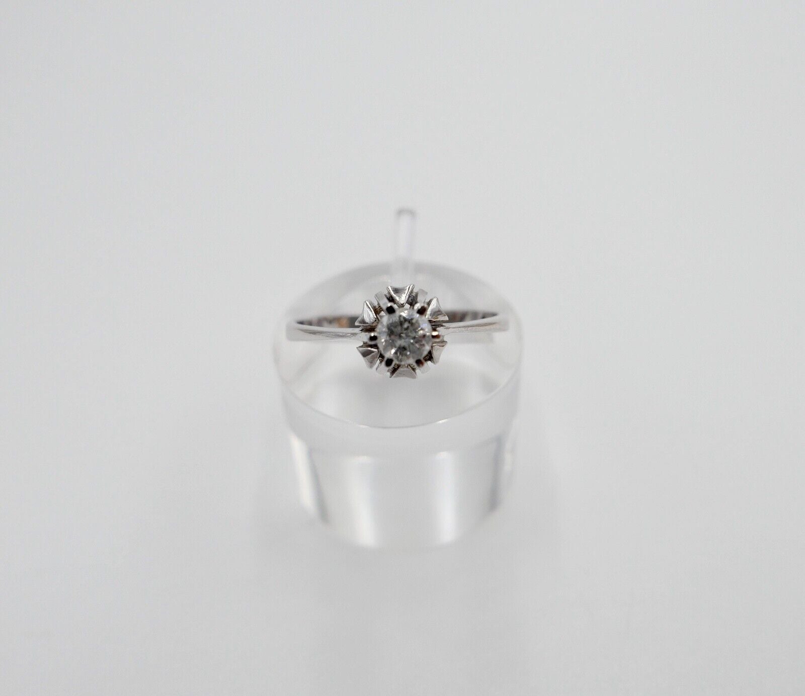 Solitär Weißgold Brillant 585 14K Damen Ring 0,21 Ct Gr. 56 SI Wesselton - Antikhandel-Stuttgart