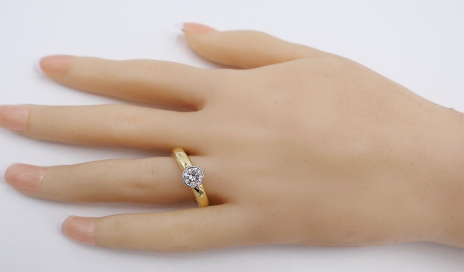 Massiver 750 18K LUXUS Gelbgold Damen Brillant Spannring 0,90 Ct tGr.56 - Antikhandel-Stuttgart