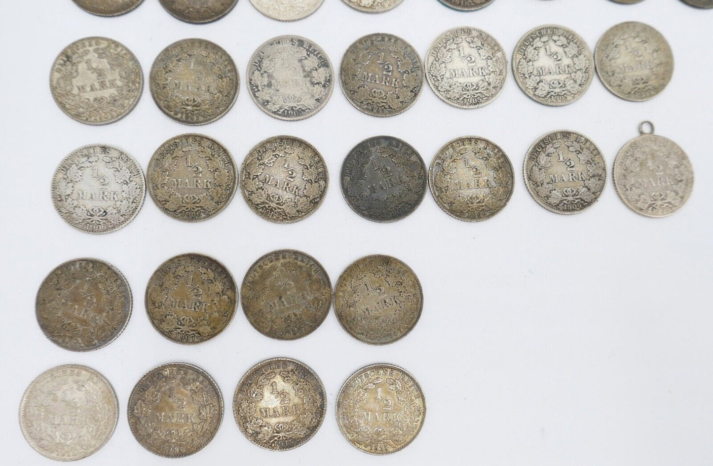 52x 1/2 Mark Jäger 16 / J.16 Silber 1905-1919 A D E F G ss-stg - Antikhandel-Stuttgart