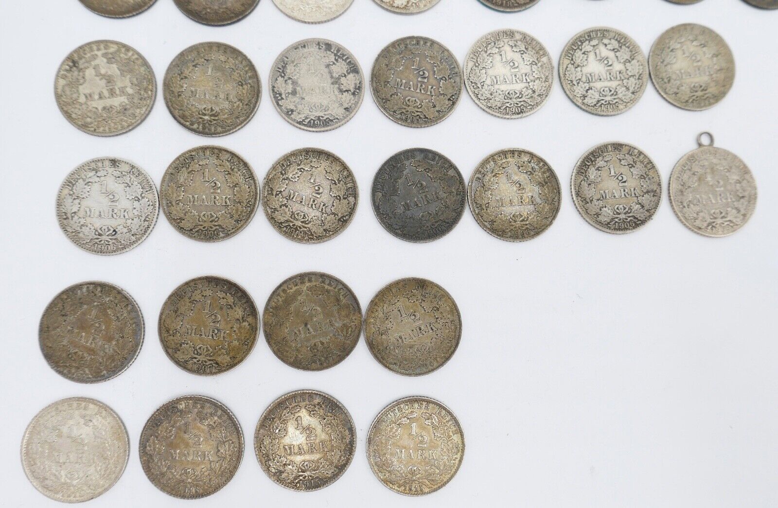 52x 1/2 Mark Jäger 16 / J.16 Silber 1905-1919 A D E F G ss-stg - Antikhandel-Stuttgart