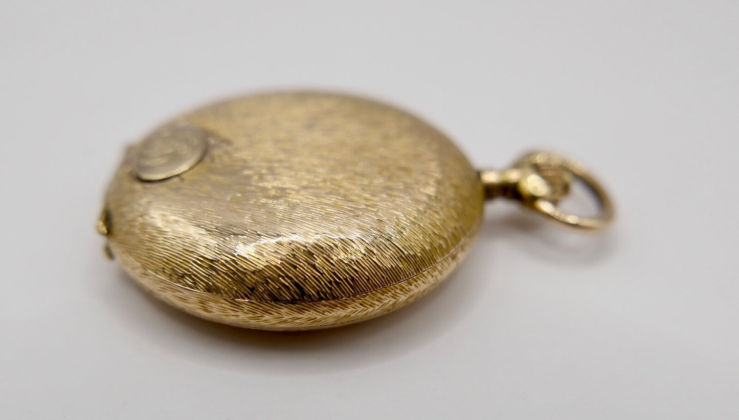 Antike Schweizer Damen Taschenuhr JRH 585 Gold  14K  mit Monogram Savonette