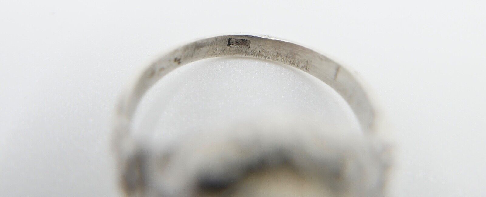 Jugendstil Damenring Ring Silber 935 Gr. 56 mit blauem Glasstein - Antikhandel-Stuttgart