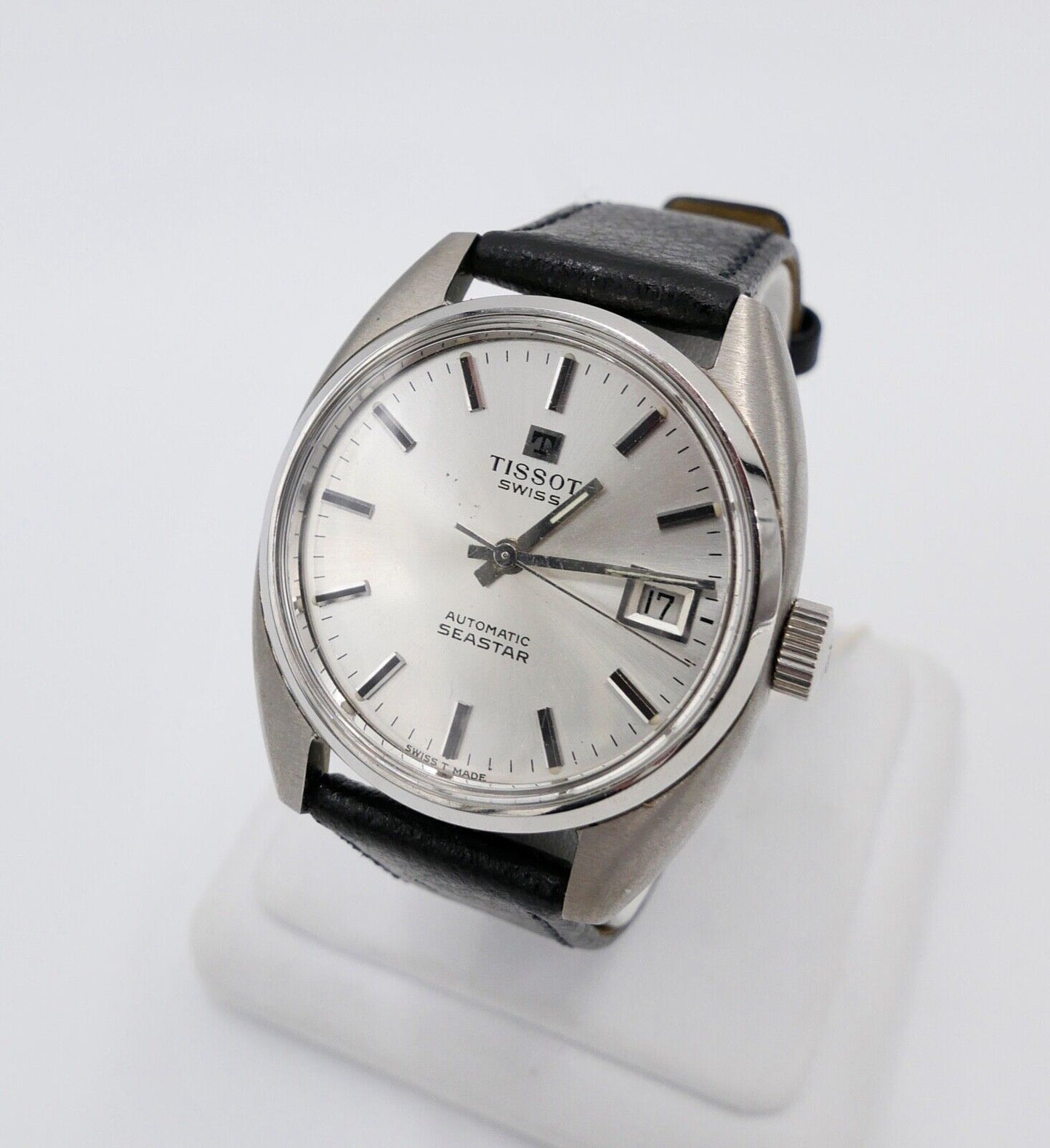 Vintage TISSOT Swiss SEASTAR Automatic Kal. 784-1 Lederarmband schwarz Ø 33 mm - Antikhandel-Stuttgart