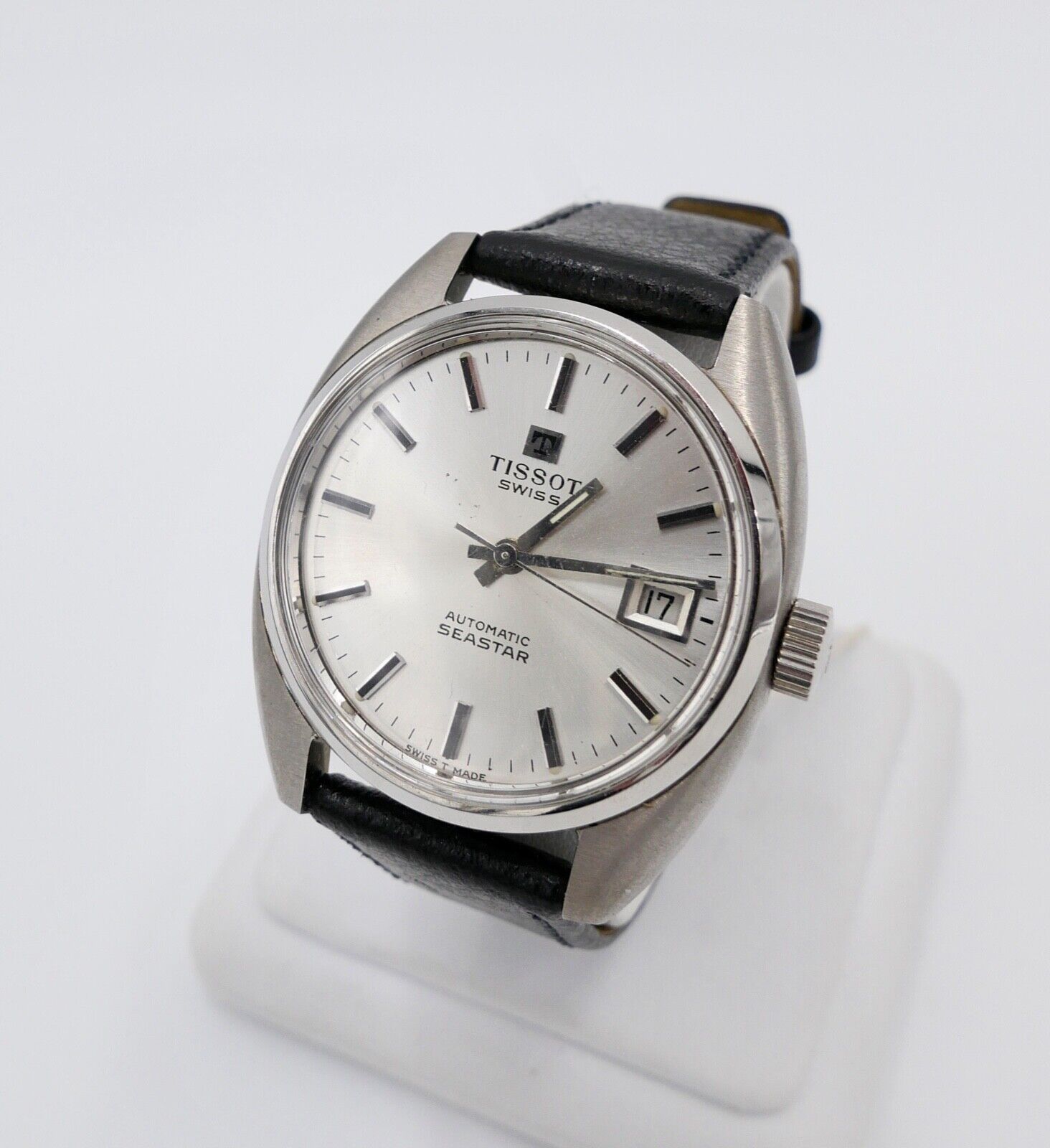 Vintage TISSOT Swiss SEASTAR Automatic Kal. 784-1 Lederarmband schwarz Ø 33 mm - Antikhandel-Stuttgart