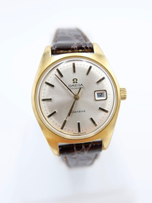 alte 60er Jahre OMEGA Geneve Damenuhr Cal. 681 Ref. 566.012 vergoldet neues Band - Antikhandel-Stuttgart