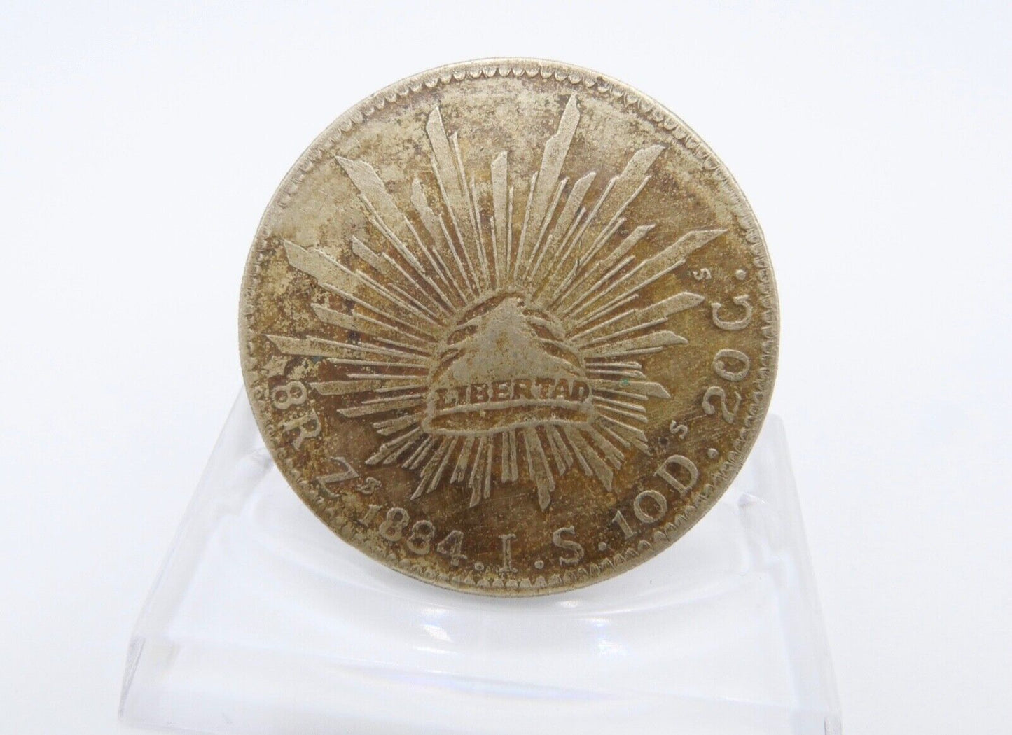 29,6 gr Mexiko 8 Reales 1884 Zs Münze Zacatecas Silber - Antikhandel-Stuttgart