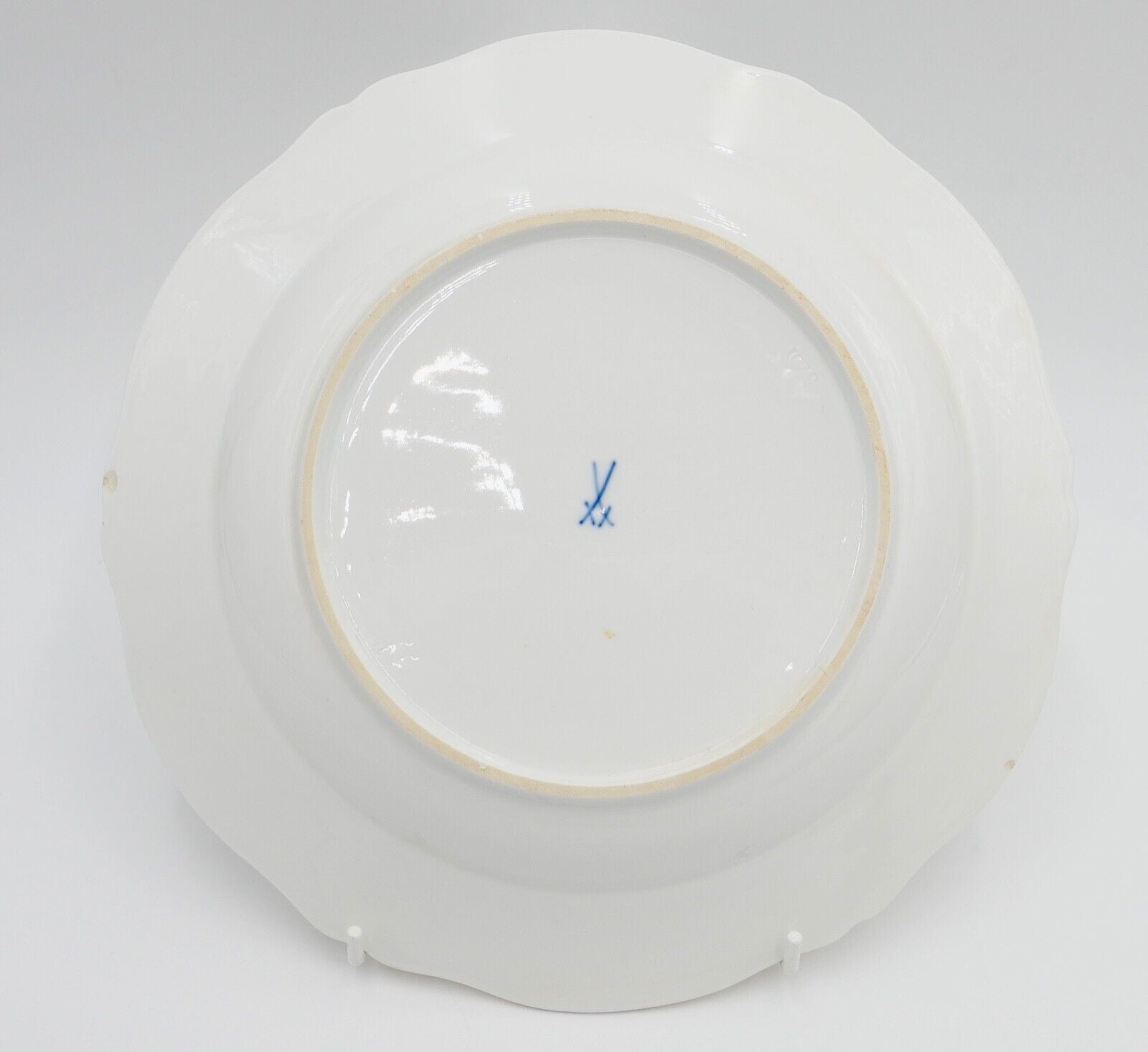 Meissen Porzellan Relief Teller Ø 25cm Goldrand Blumen Schmetterling Blau 3701 - Antikhandel-Stuttgart