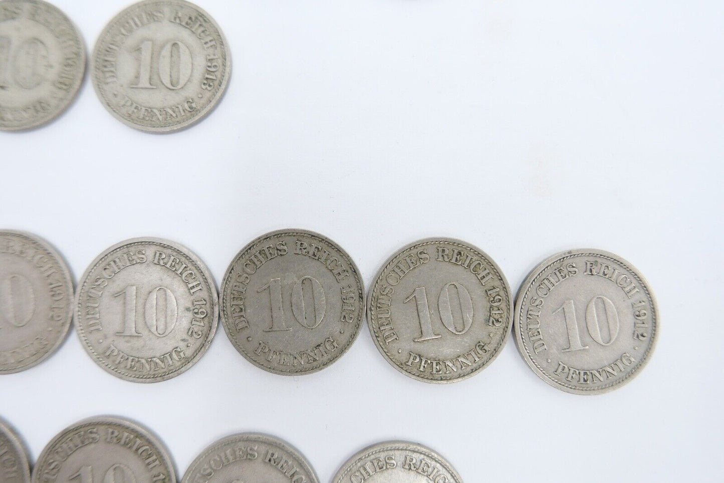 42x 10 Pfennig Kaiserreich 1912 1913 1914 1915 Jäger J. 13 ss-stg - Antikhandel-Stuttgart