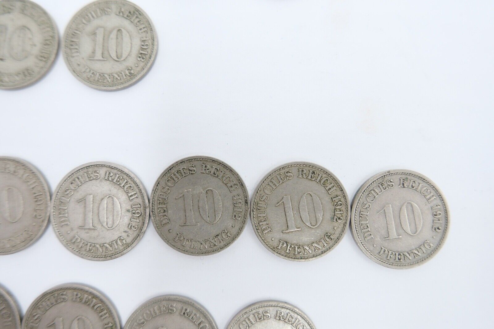 42x 10 Pfennig Kaiserreich 1912 1913 1914 1915 Jäger J. 13 ss-stg - Antikhandel-Stuttgart