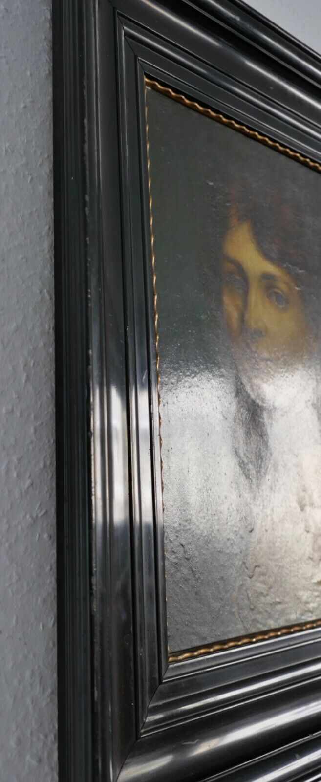 62 x 52 cm antikes Gemälde Portrait einer Frau R. Monnard Lyon 1850 Öl auf Holz - Antikhandel-Stuttgart