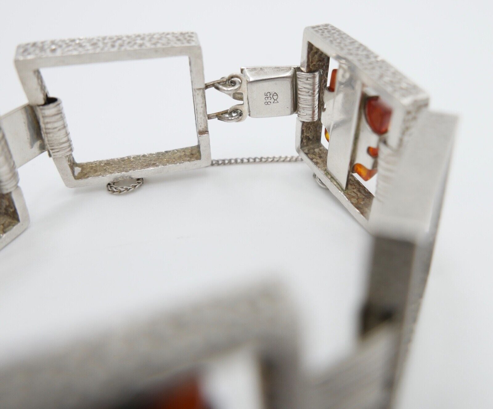 vinatge FISCHLAND Bernstein Armband 58,6 gr silber 835 Amber - Antikhandel-Stuttgart