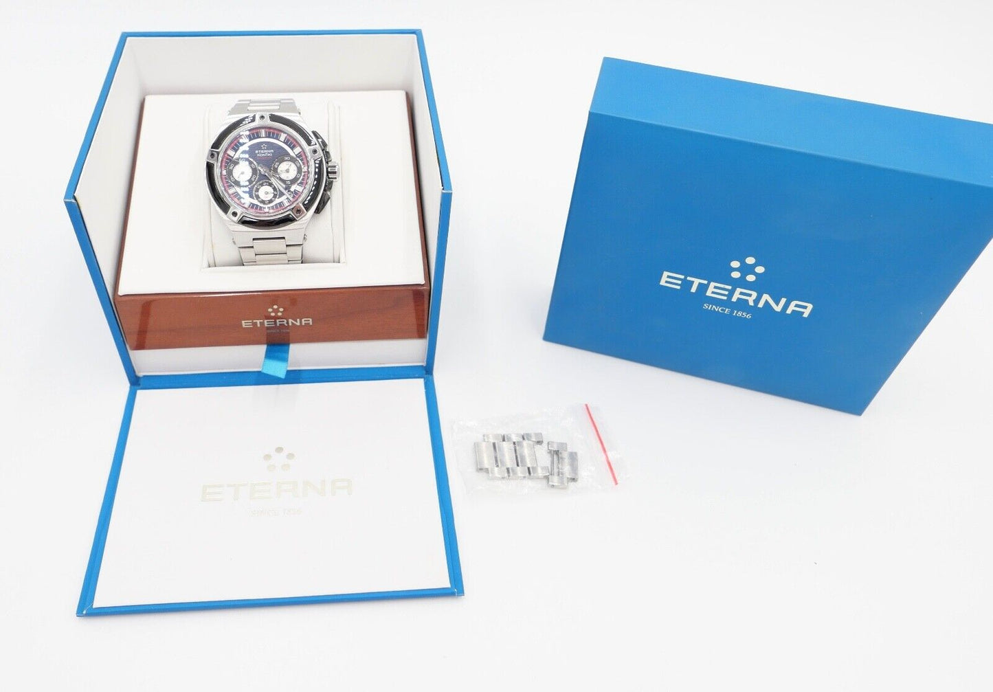 Eterna Royal KonTiki Chronograph GMT 45mm 7760.00 aus 2019 Edelstahl FULL SET - Antikhandel-Stuttgart